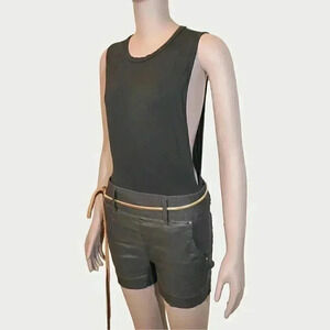 Zvoov Black Coated Cotton Shorts Size Small‎ Casual Formal Evening Fall Shorts